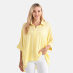 La Marey 100% Viscose Classic Button Down Shirt (Size - 18 to 24) - Yellow