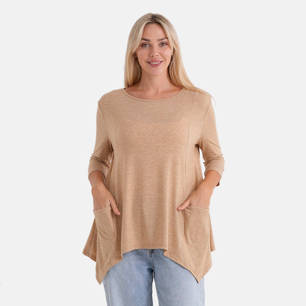 La Marey Soft-Touch Asymmetric Top (Size 16 To 18) - Beige