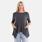 La Marey Soft-Touch Asymmetric Top (Size 16 To 18) - Dark Grey