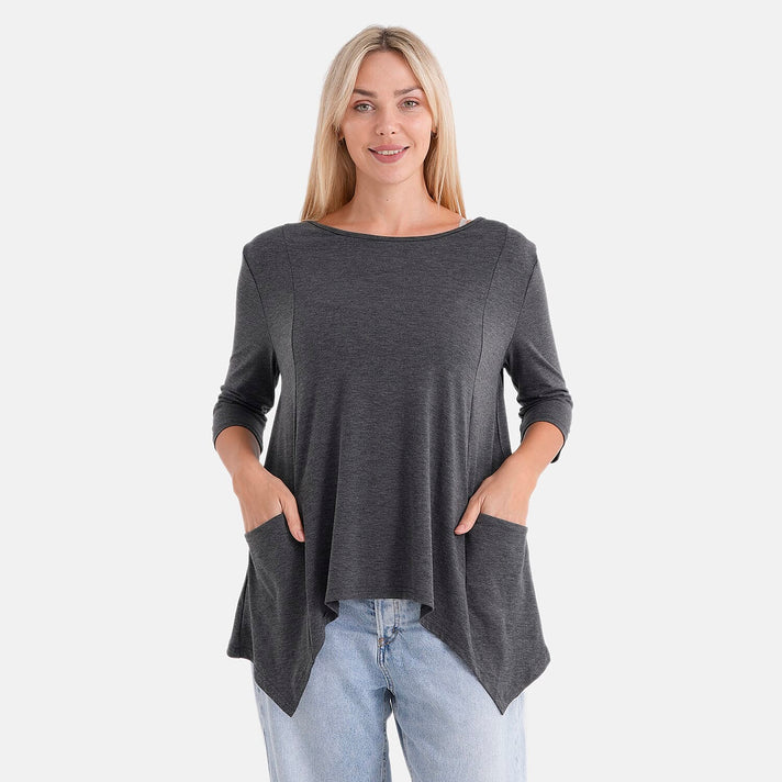 La Marey Soft-Touch Asymmetric Top (Size 16 To 18) - Dark Grey 8360200 1