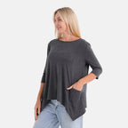 La Marey Soft-Touch Asymmetric Top (Size 16 To 18) - Dark Grey