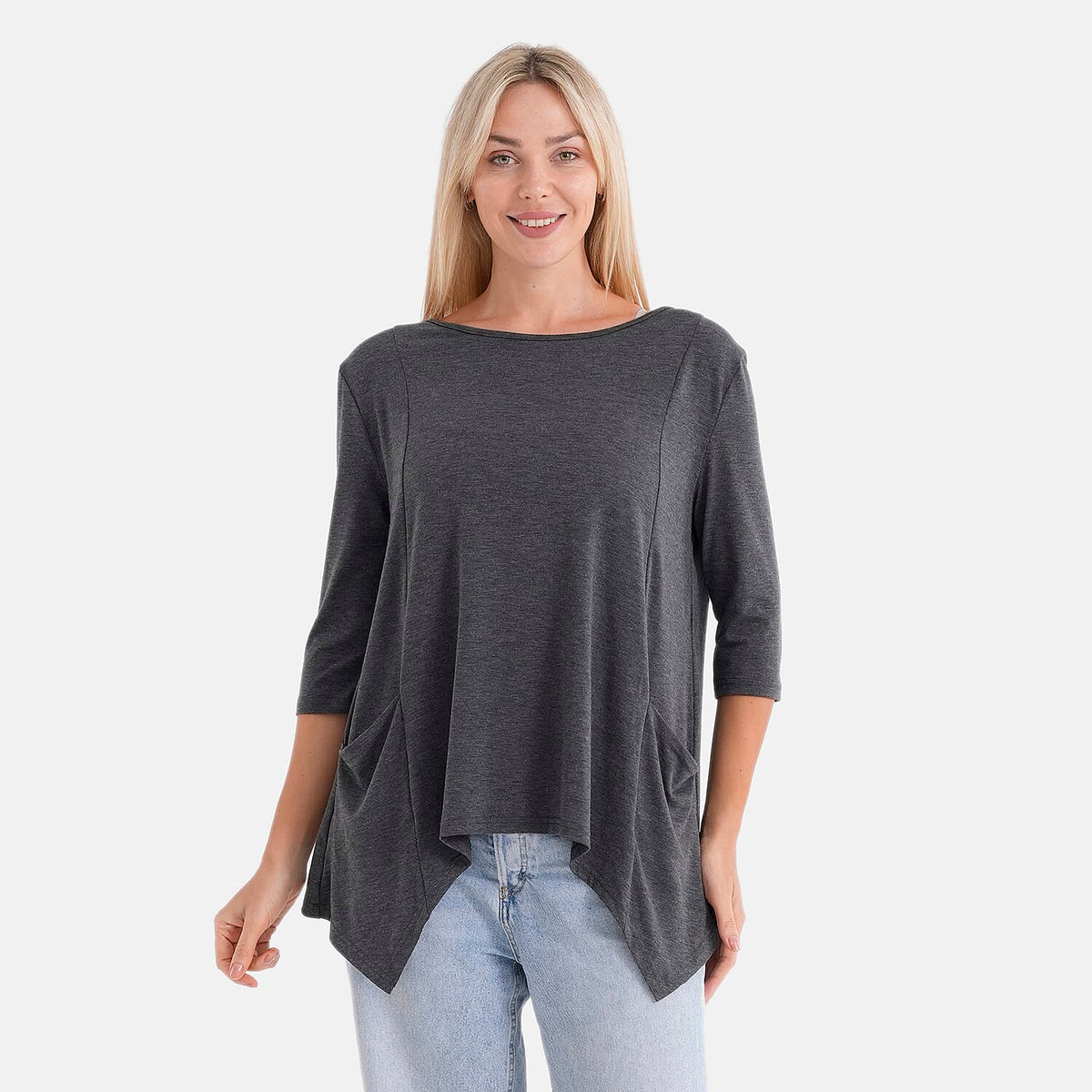 La Marey Soft-Touch Asymmetric Top (Size 16 To 18) - Dark Grey V32646974 4