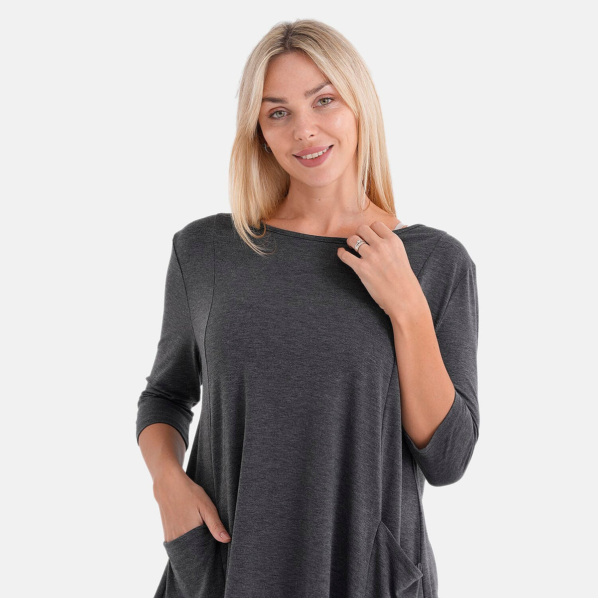 La Marey Soft-Touch Asymmetric Top (Size 16 To 18) - Dark Grey V32646974 5
