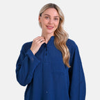La Marey Cotton Blend 3-4 Sleeve Casual Style Blouse (Size - L) - Navy