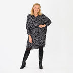 La Marey Relaxed Fit Leopard Print Shirt (Size 8-10) - Grey