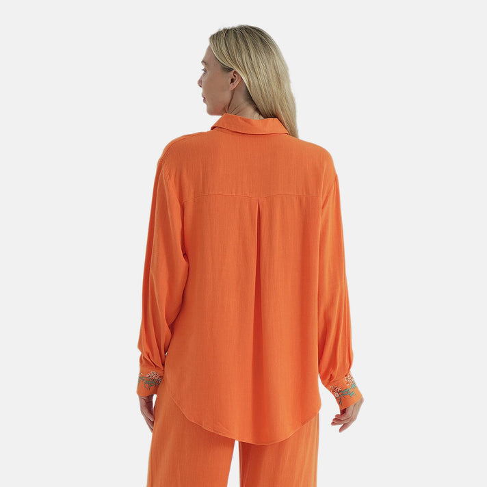La Marey Linen Blend Embroidered Relaxed Fit Shirt 8036770 2