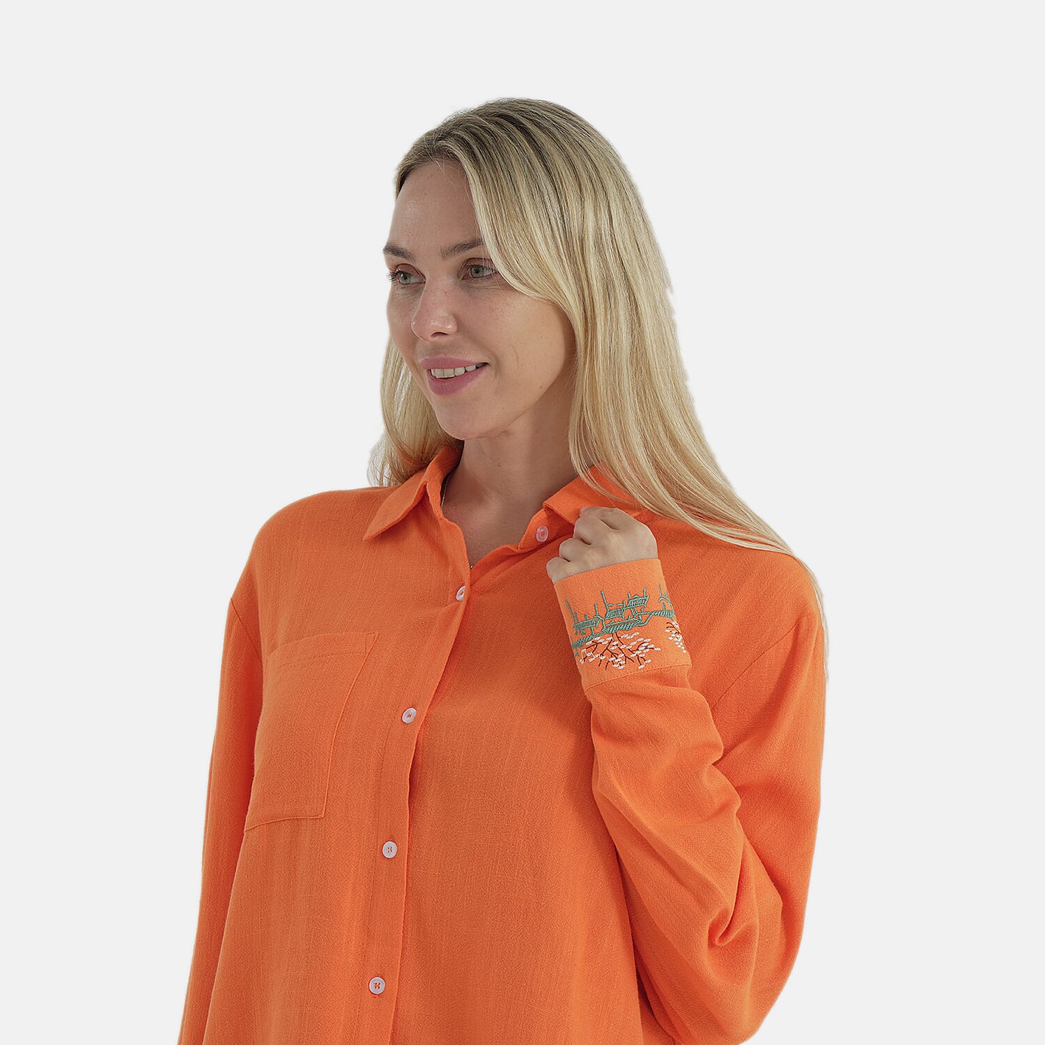 La Marey Linen Blend Embroidered Relaxed Fit Shirt 8036770 5