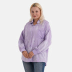 La Marey Floral Relaxed Fit Shirt (Size 16 to 18) - Purple