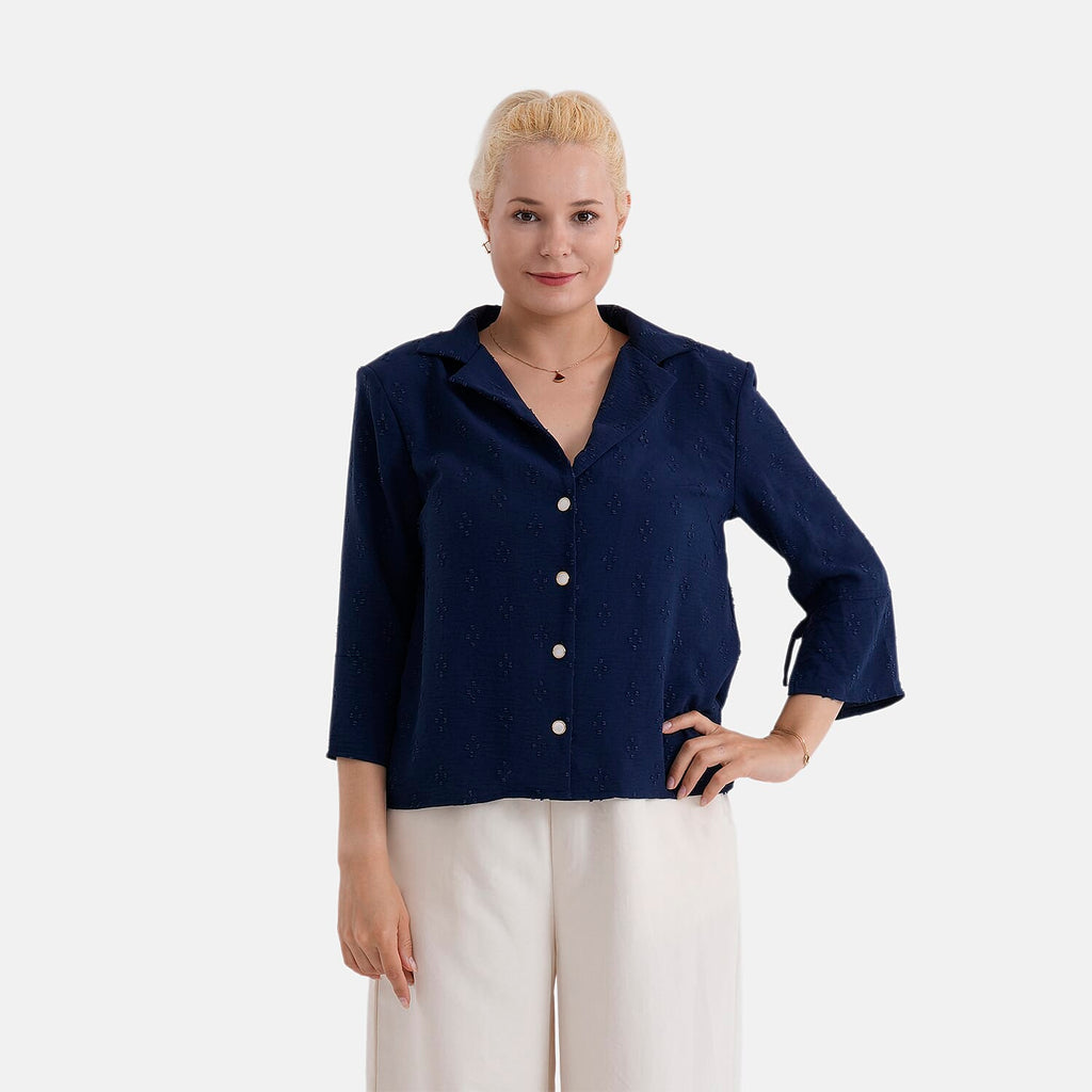 La Marey Embroidered Shirt (Size - 16 to 18) - Blue