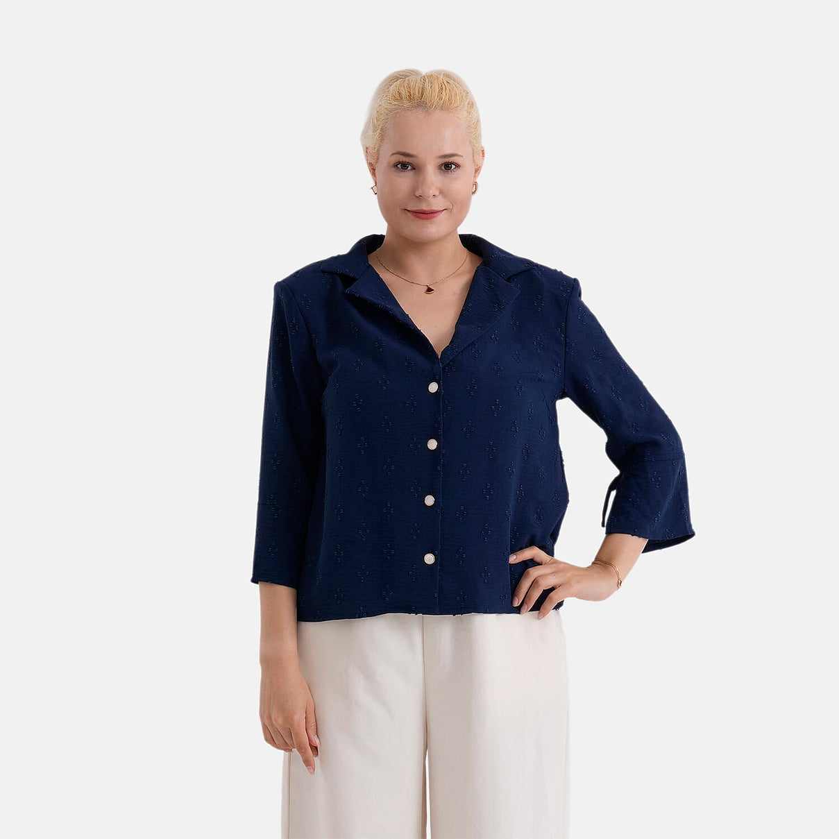 La Marey Embroidered Shirt (Size - 16 to 18) - Blue 8432140 0