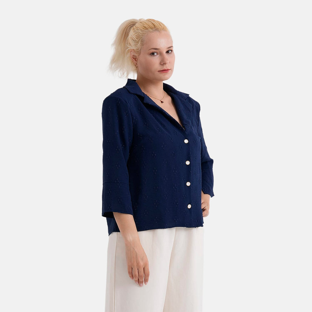 La Marey Embroidered Shirt (Size - 16 to 18) - Blue