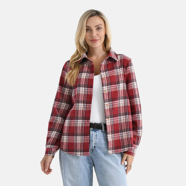 La Marey Checked Shacket (Size - 16 to 18) - Red, White &amp; Navy 8287550 1
