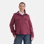 La Marey Corduroy Shacket with Checked Lining (Size 18 to 20) - Red