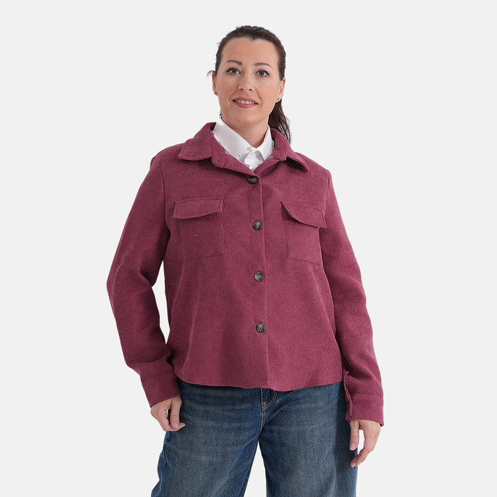 La Marey Corduroy Shacket with Checked Lining (Size 18 to 20) - Red 8355471 1