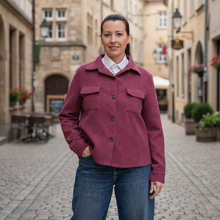 La Marey Corduroy Shacket with Checked Lining (Size 18 to 20) - Red 8355471 2