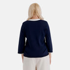 La Marey Light Knitted Polo Shirt (Size M, Fit 12 To 14) - Navy Blue