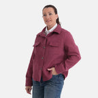La Marey Corduroy Shacket with Checked Lining (Size 14 to 16) - Red
