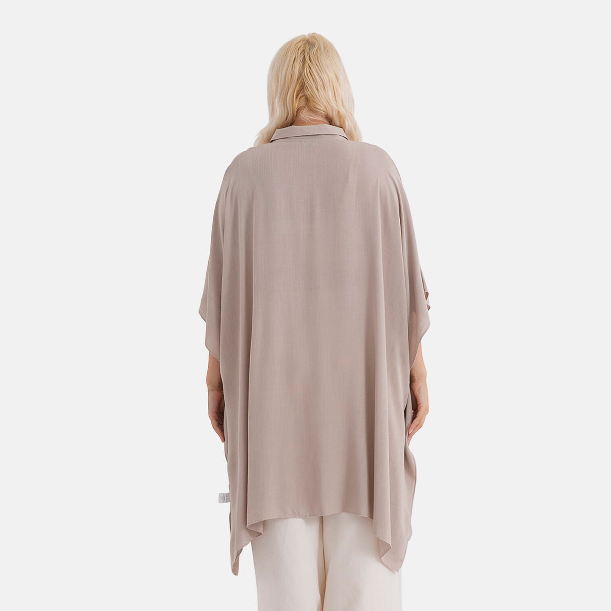 La Marey Kaftan-Style Longline Shirt (One Size) - Beige 8417104 3