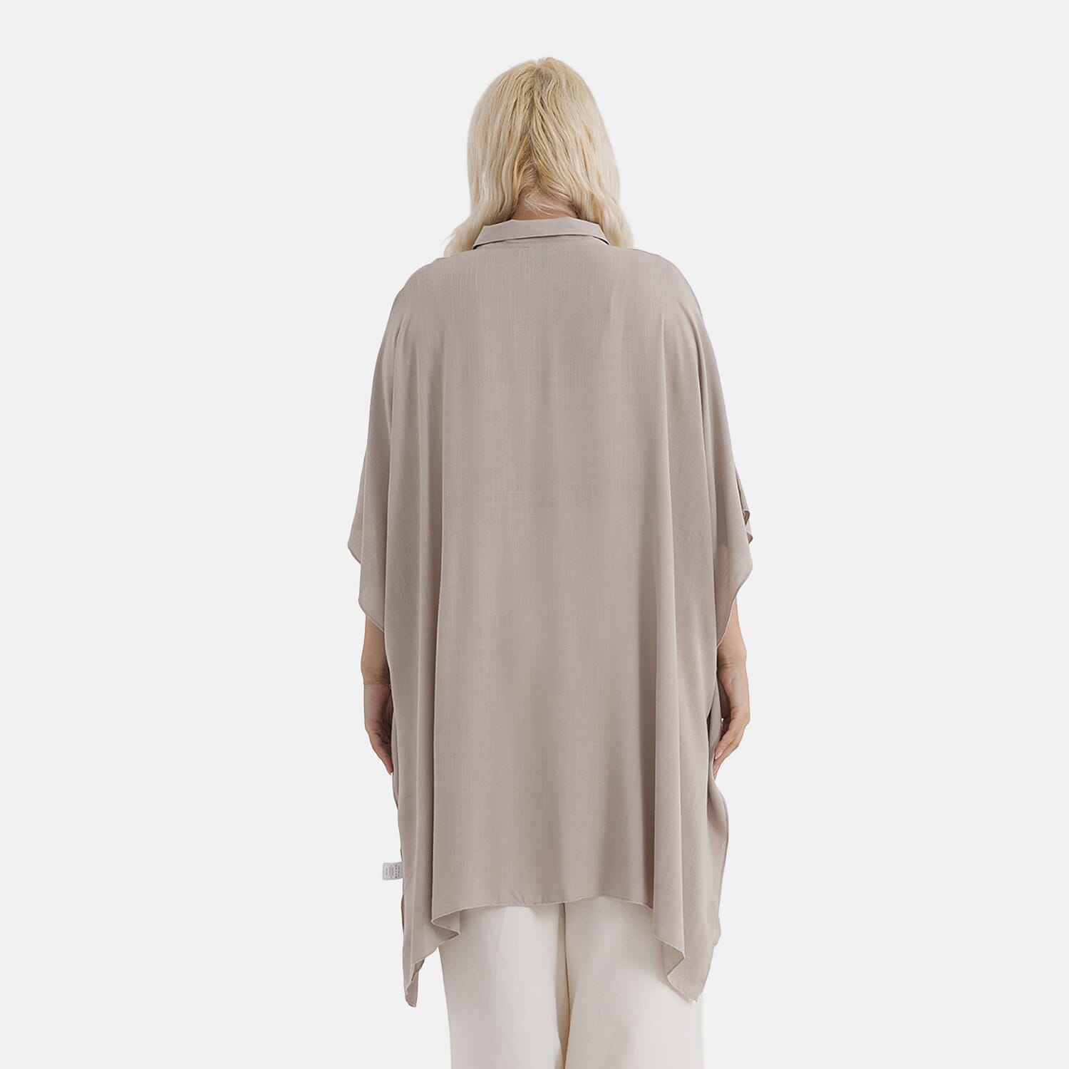 La Marey Kaftan-Style Longline Shirt (One Size) - Beige 8417104 3