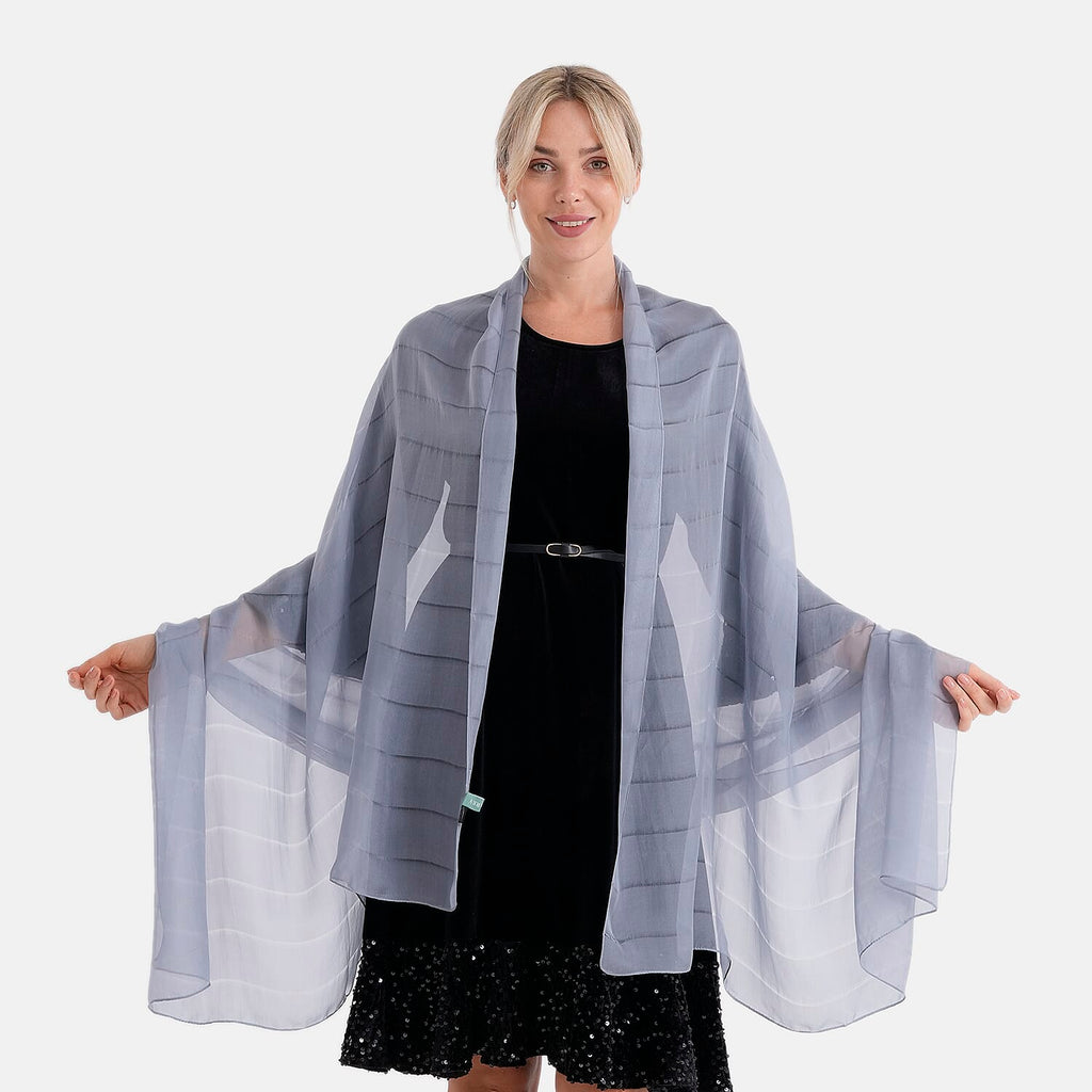 La Marey Mulberry Silk Scarf (177 x 110 cm) - Grey