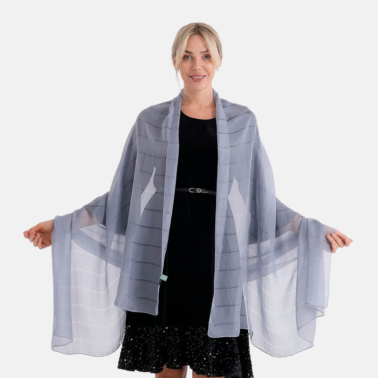 La Marey Mulberry Silk Scarf (177 x 110 cm) - Grey 8319335 0