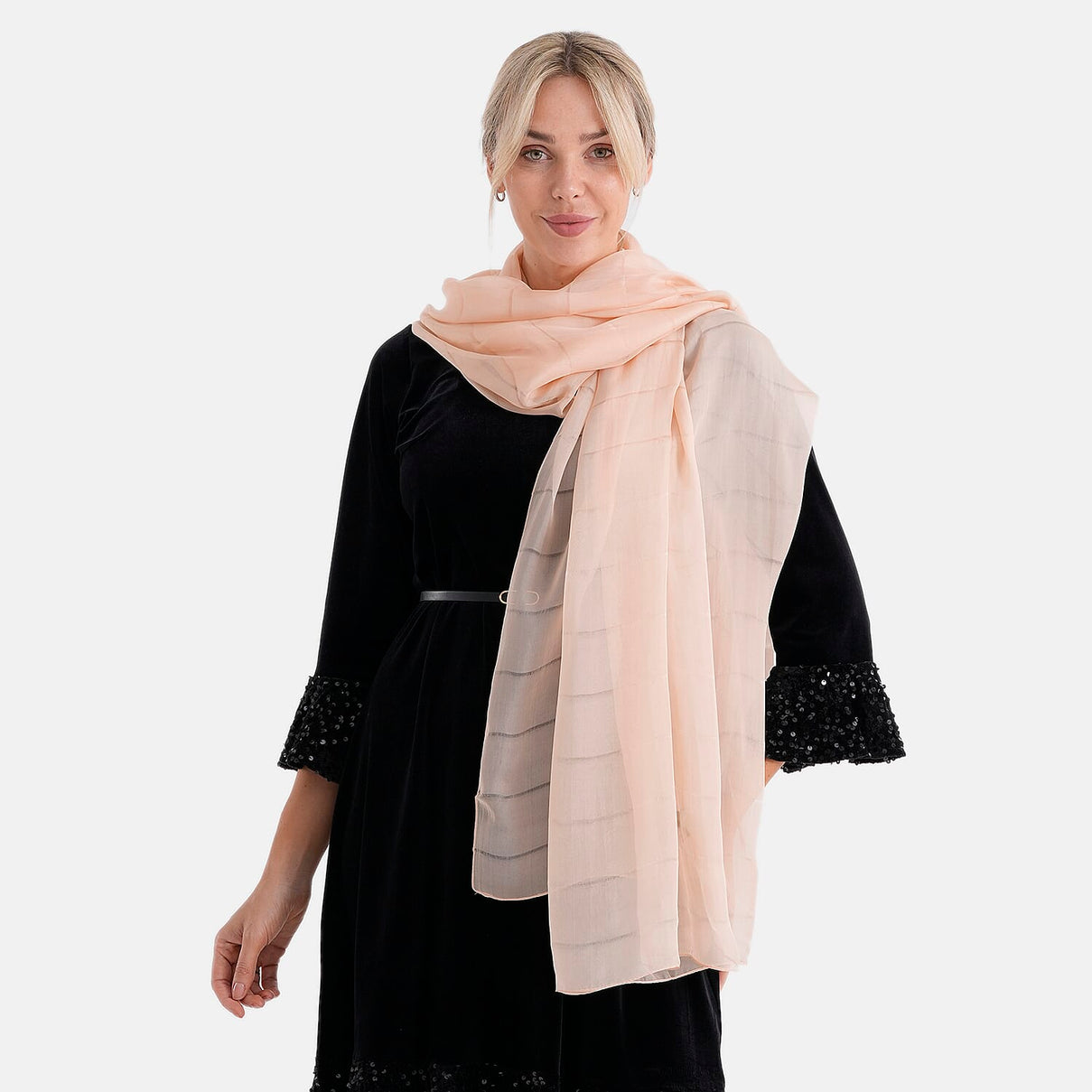 La Marey 100% Mulberry Silk Scarf (177 x 110 cm) - Beige 8319336 3