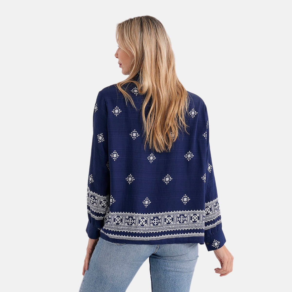 La Marey Placement Print Long-Sleeve Shirt (Size 8 to 14) - Navy Blue V32520927 3