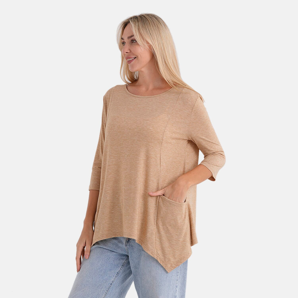 La Marey Soft-Touch Asymmetric Top (Size 8 To 10) - Beige