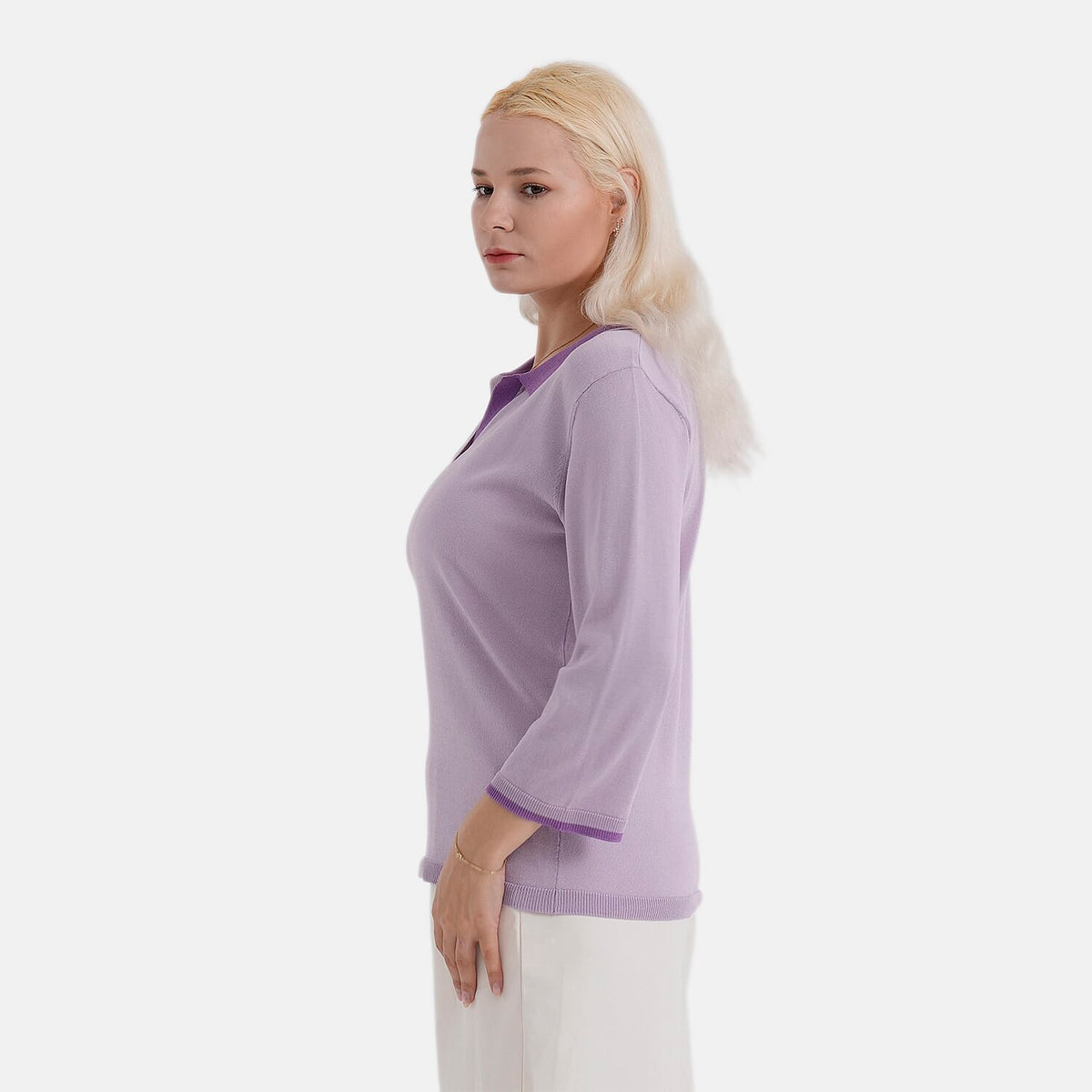 La Marey Light Knitted Polo Shirt (Size S, Fit 8 To 10) - Purple V32529978 4
