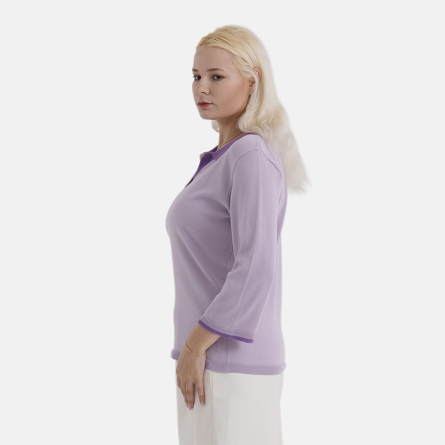 La Marey Light Knitted Polo Shirt (Size S, Fit 8 To 10) - Purple V32529978 4