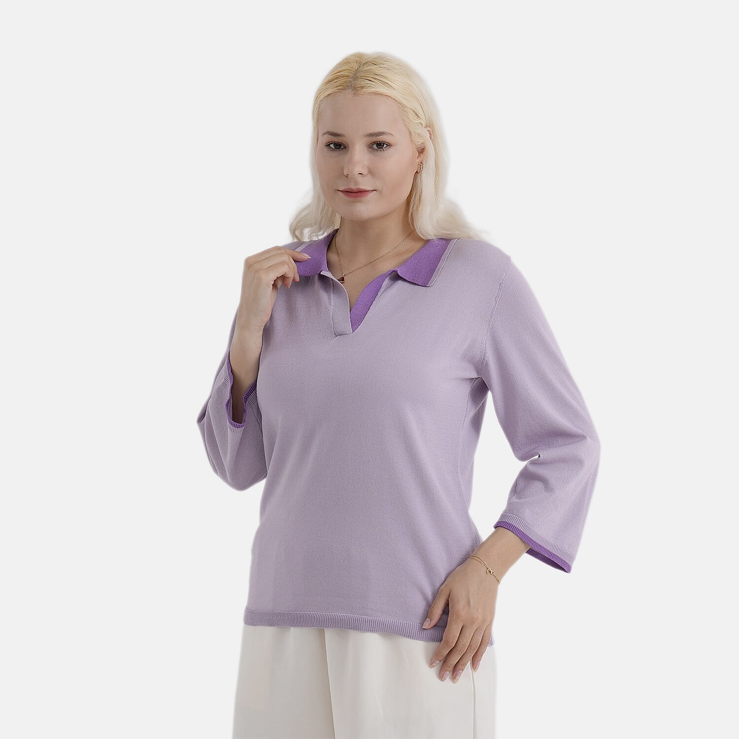 La Marey Light Knitted Polo Shirt (Size S, Fit 8 To 10) - Purple V32529978 5