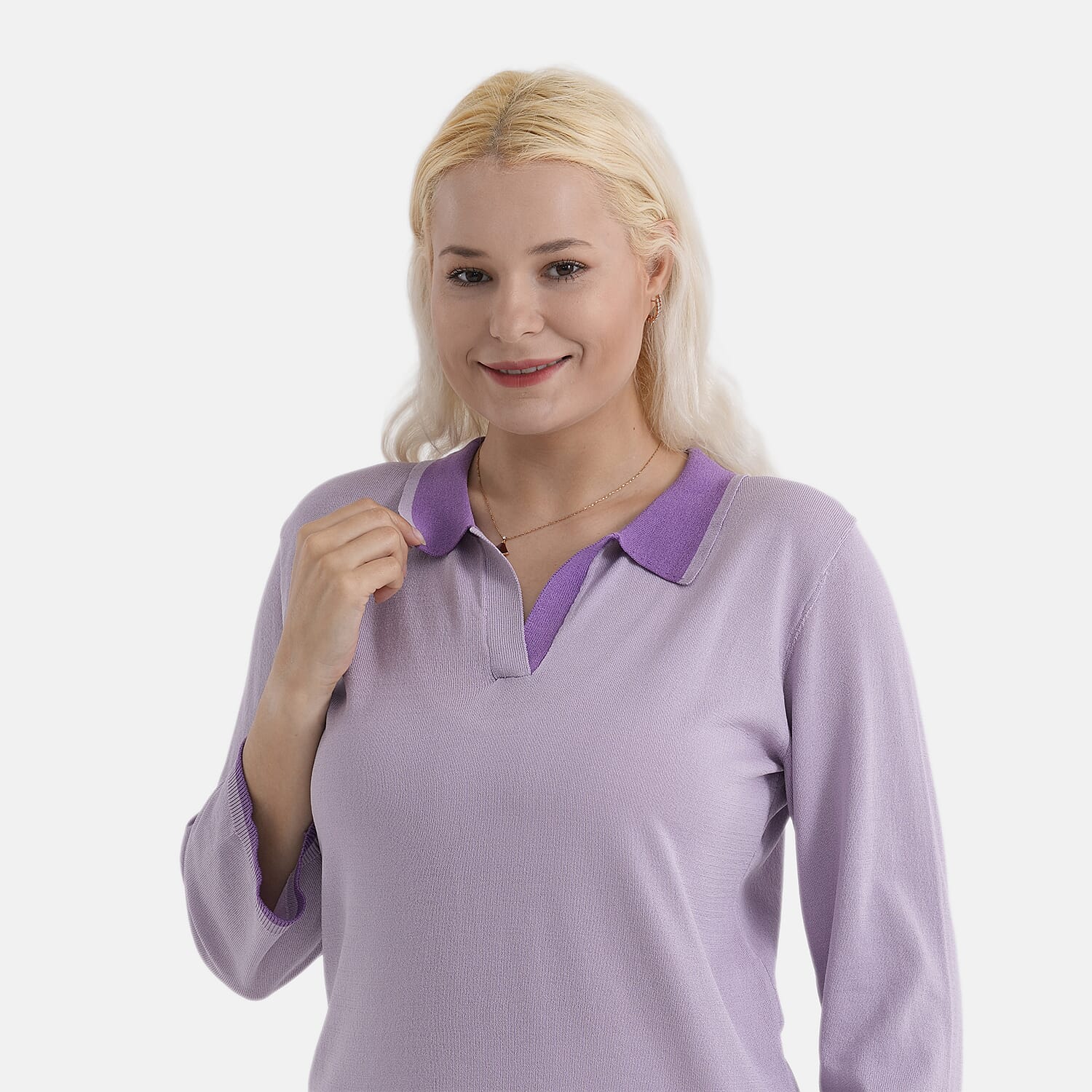 La Marey Light Knitted Polo Shirt (Size S, Fit 8 To 10) - Purple V32529978 6