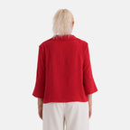 La Marey Embroidered Shirt (Size - 18 to 22) - Red