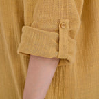 La Marey Cotton Blend 3-4 Sleeve Shirt (Size L) - Yellow