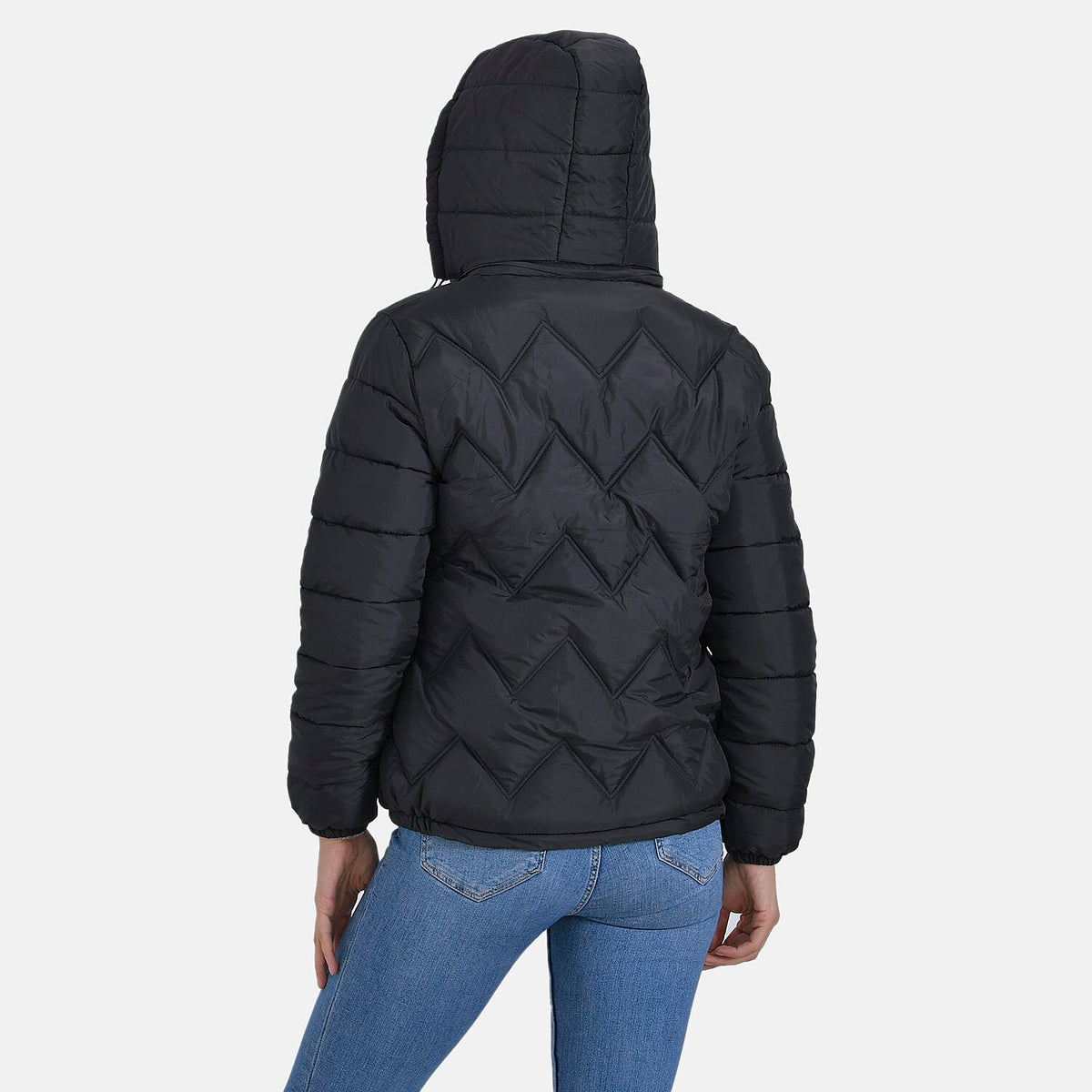 La Marey Short Lightning-Patterned Quilted Jacket with Hood V32515831 3