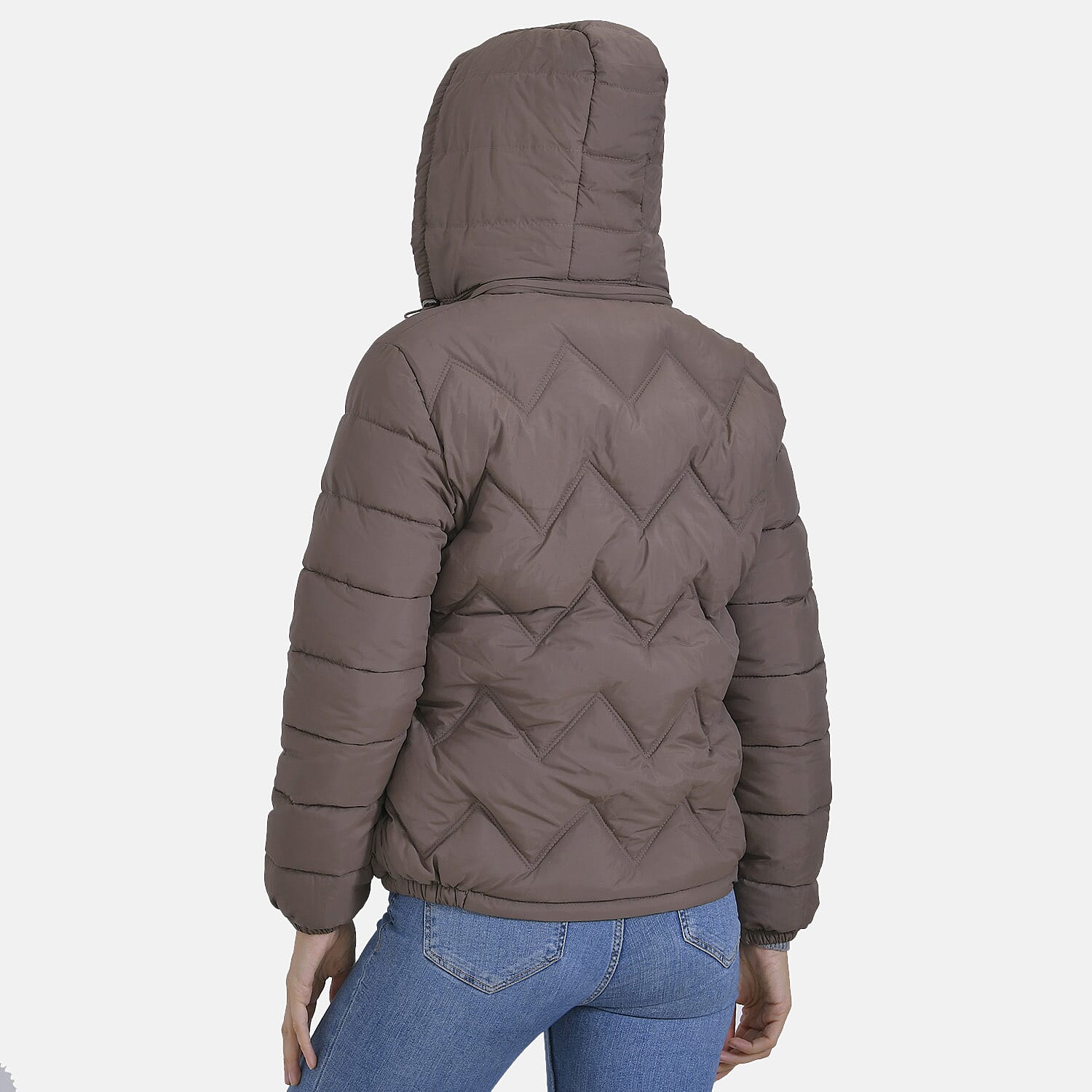 La Marey Short Lightning-Patterned Quilted Jacket with Hood 7858888 2