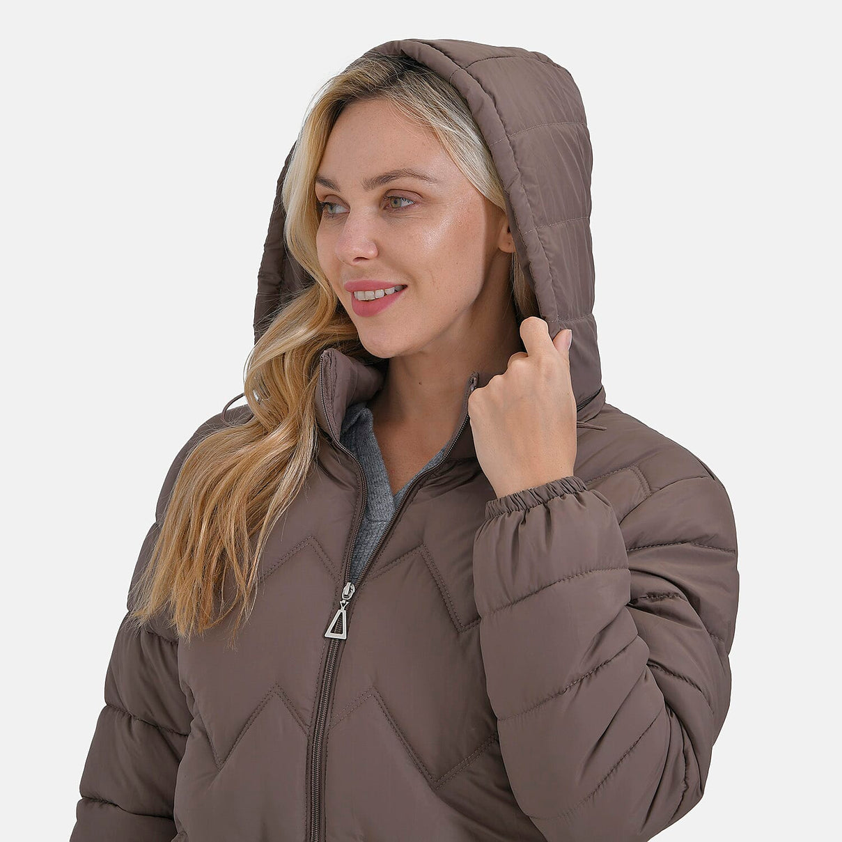 La Marey Short Lightning-Patterned Quilted Jacket with Hood 7858888 6