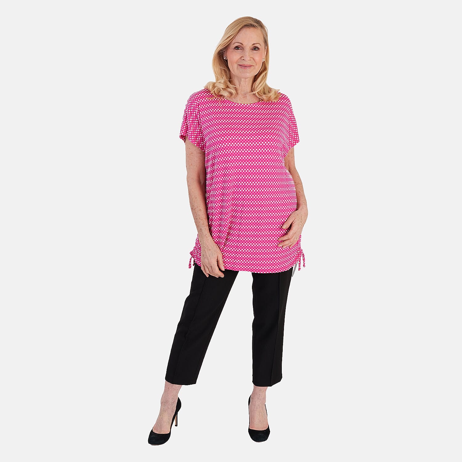 La Marey Short Sleeve Aop Top (Size 12) - Pink 8515759 0