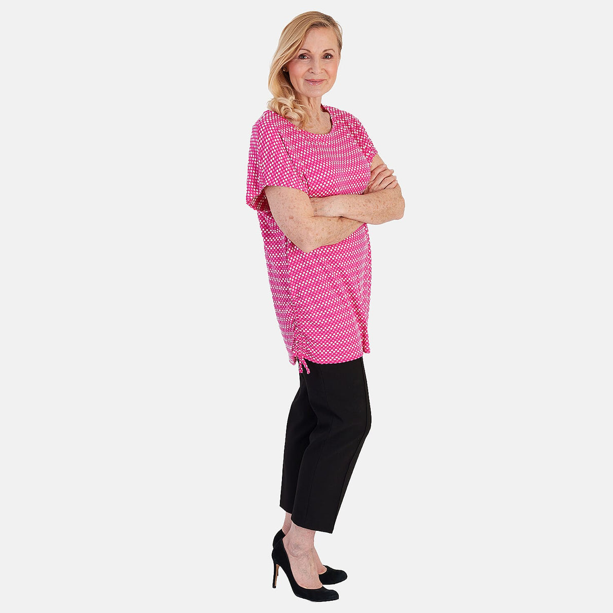 La Marey Short Sleeve Aop Top (Size 12) - Pink 8515759 2