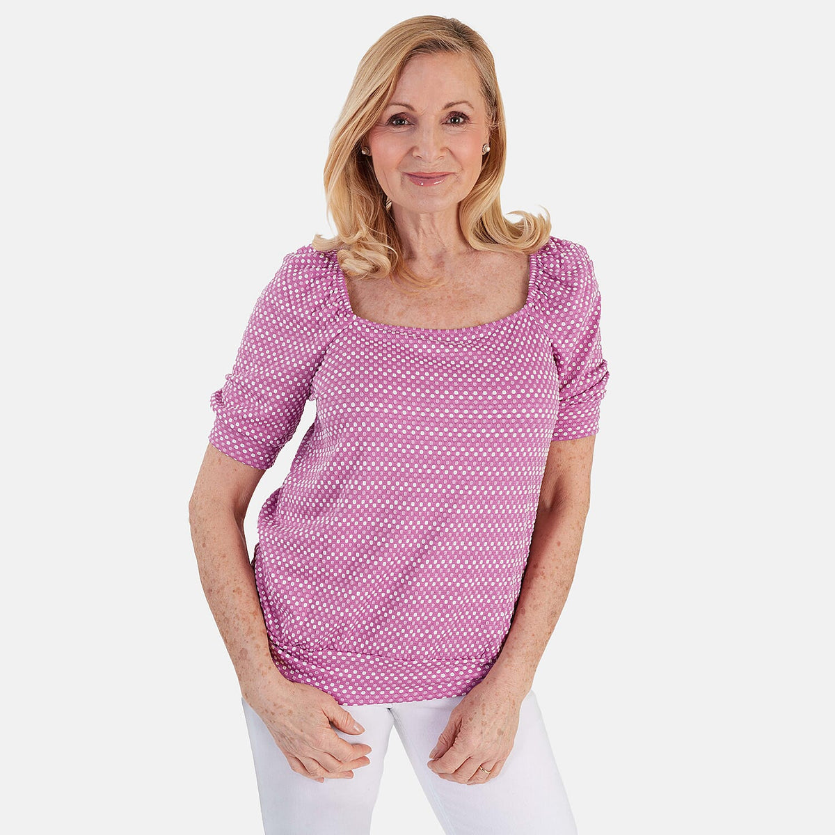 La Marey Short Sleeve Aop Top (Size 16) - Light Pink V32515303 0
