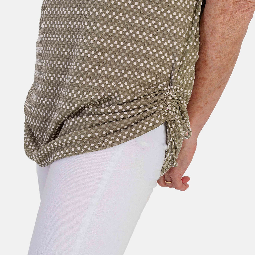 La Marey Short Sleeve Aop Top (Size 20) - Olive
