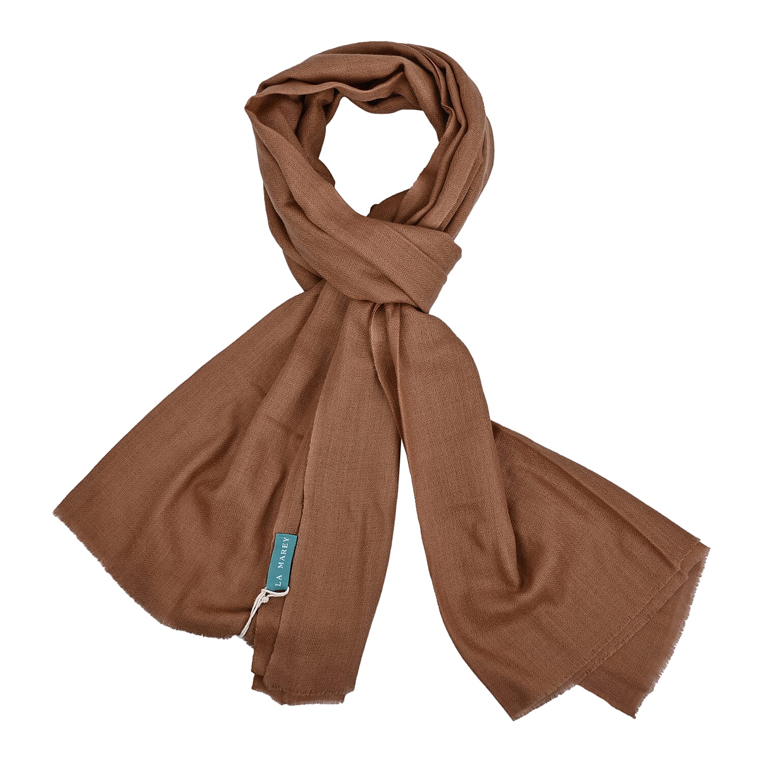 La Marey Signature 100% Cashmere Wool Scarf (Size 195 x 70 Cm) -Mocha 8232872 0