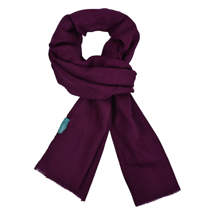 La Marey Signature 100%  Cashmere Wool Scarf (Size 195 x 70 Cm) - Plum 8232892 1