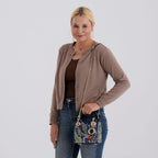 LA MAREY SIGNATURE Genuine Leather Marin Animal Sequins Embroidery Handbag - MultiColour