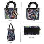 LA MAREY SIGNATURE Genuine Leather Marin Animal Sequins Embroidery Handbag - MultiColour