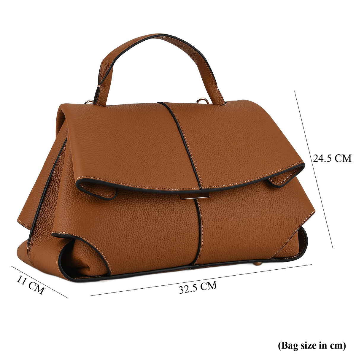 La Marey Signature Genuine Leather Tote - Top Handle Handbag with Crossbody Strap - Brown 8437860 8