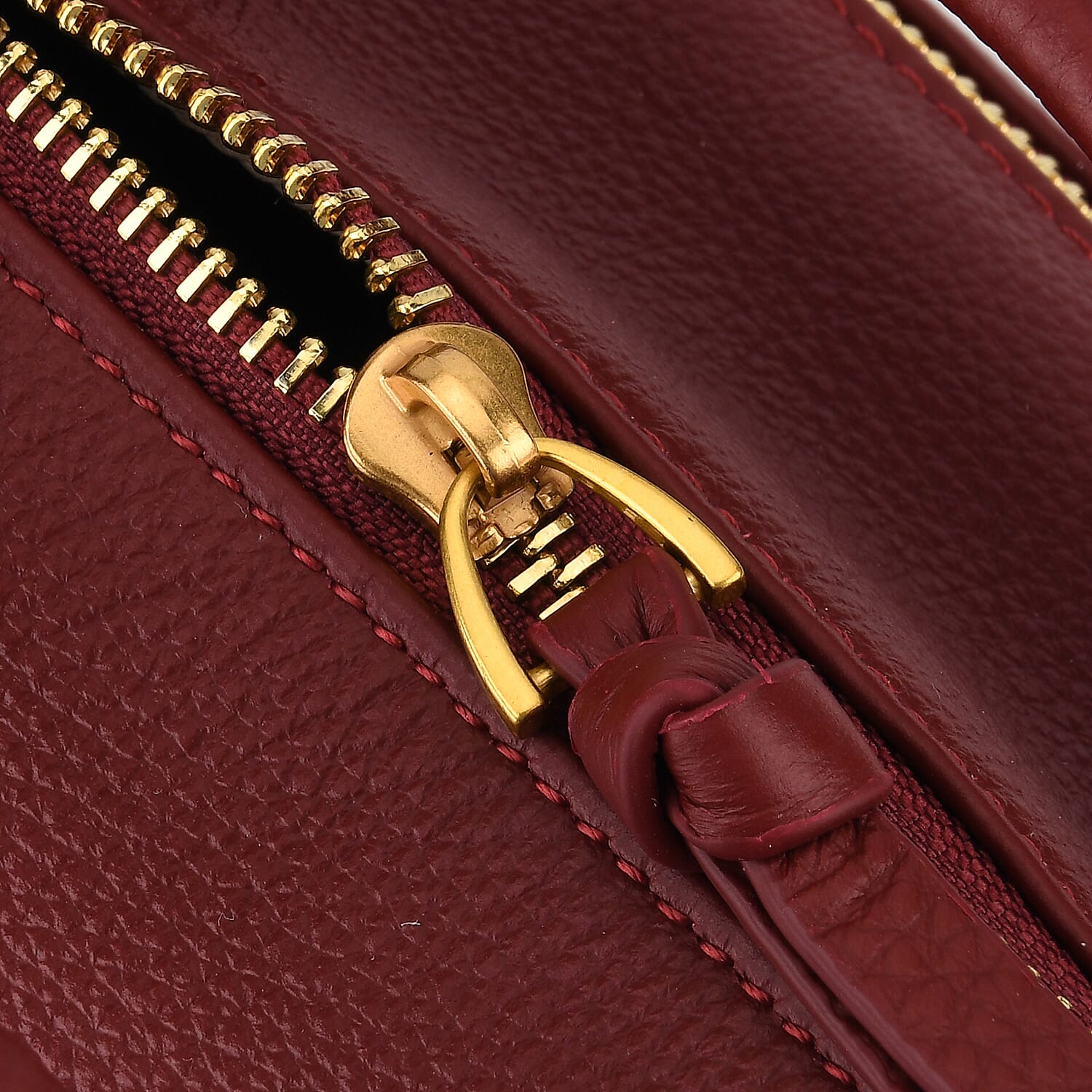 La Marey Signature Genuine Italian Leather Luxury Structured Top-Handle Handbag - Burgundy 8377437 8