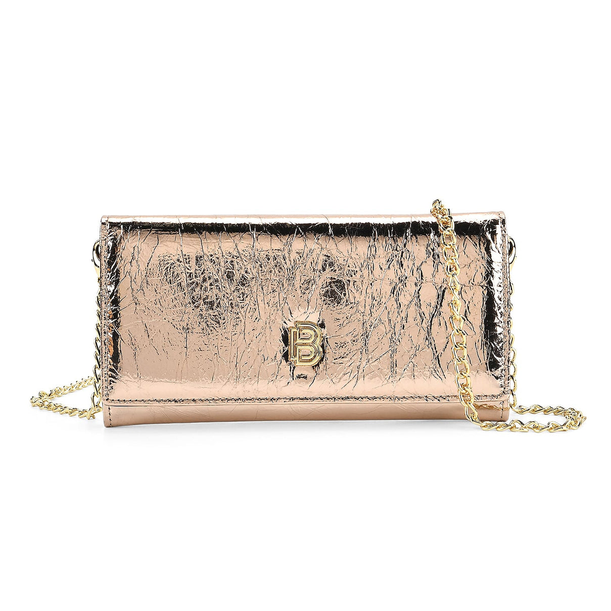 La Marey Signature Genuine Leather B Letterpress Clutch Bag with Long Chain 8245162 0