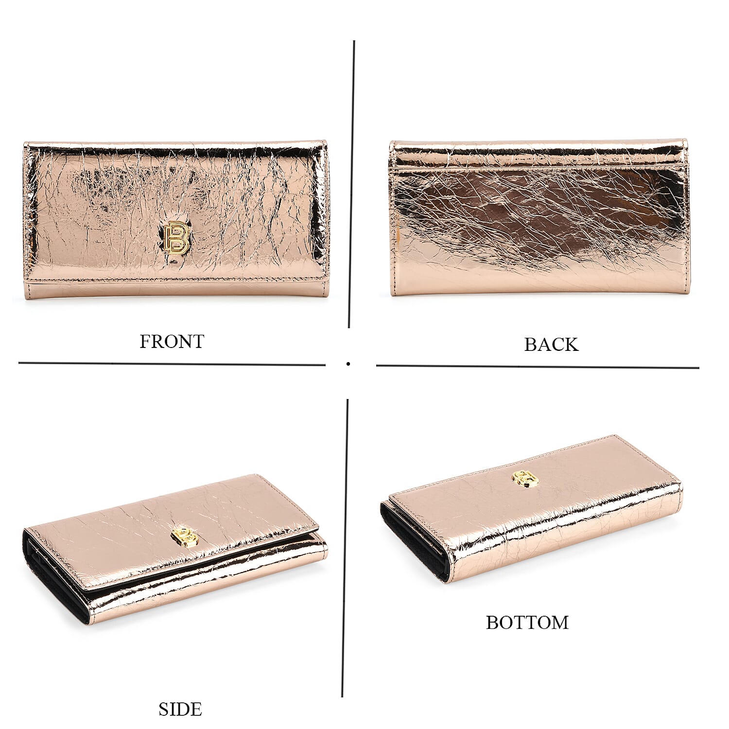 La Marey Signature Genuine Leather B Letterpress Clutch Bag with Long Chain 8245162 5