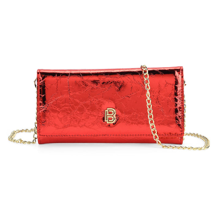 La Marey Signature Genuine Leather B Letterpress Clutch Bag with Long Chain 8245170 1